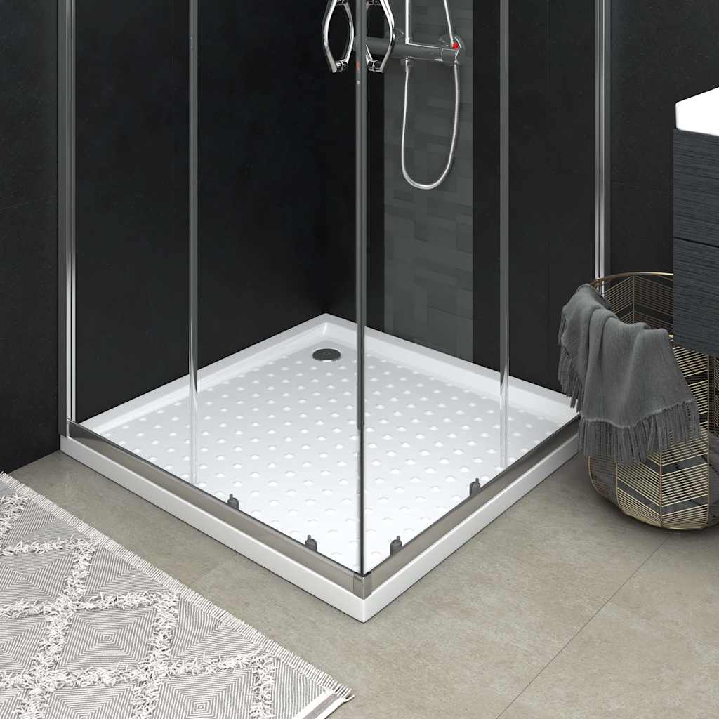 Dušialus täppidega, valge, 90 x 90 x 4 cm, ABS