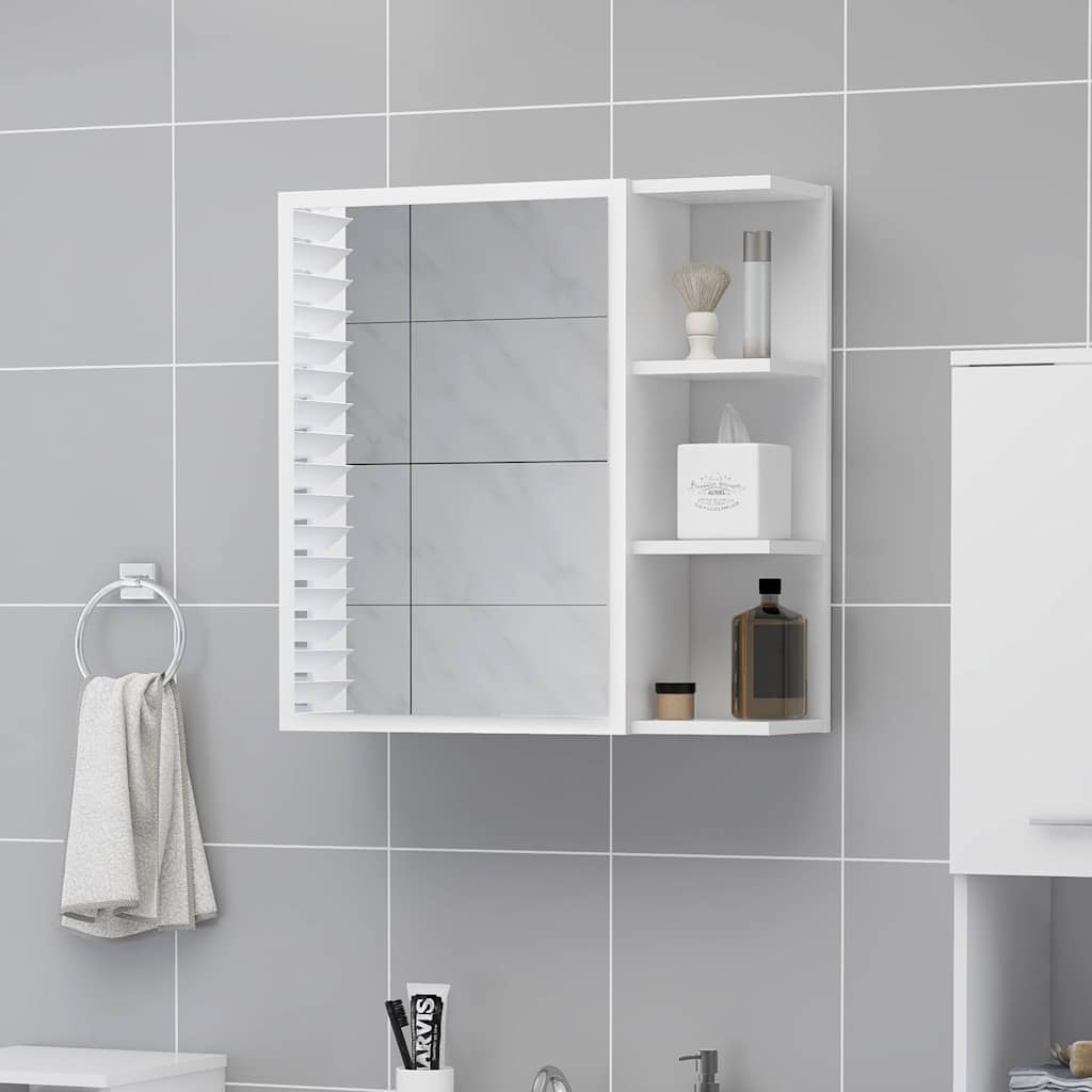 Vannitoa peeglikapp valge 62,5x20,5x64 cm tehispuit