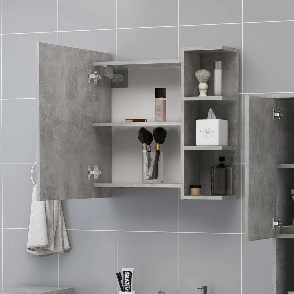 Vannitoa peeglikapp betoonhall 62,5x20,5x64 cm tehispuit