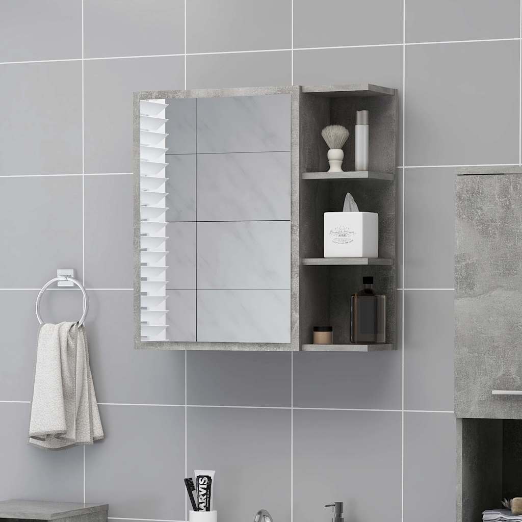 Vannitoa peeglikapp betoonhall 62,5x20,5x64 cm tehispuit