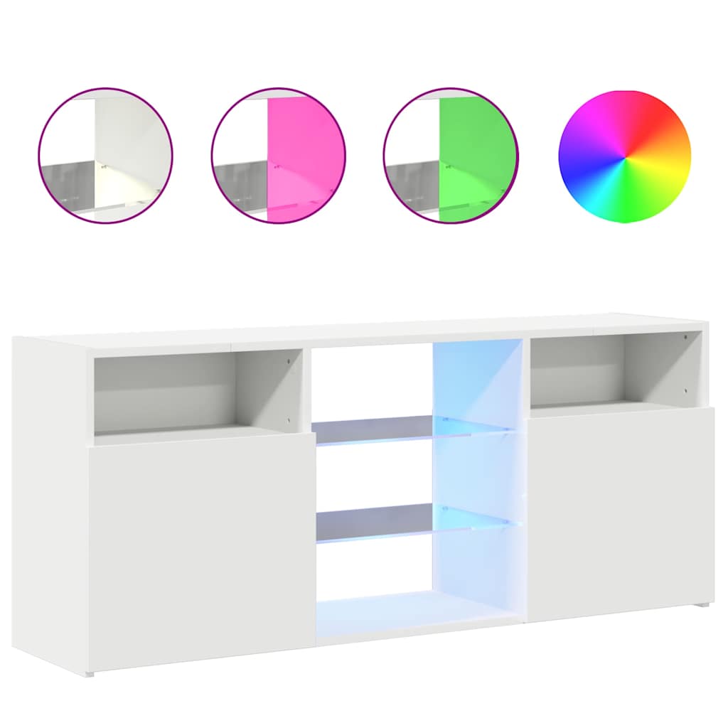 Telerialus LED-tuledega, valge, 120x30x50 cm