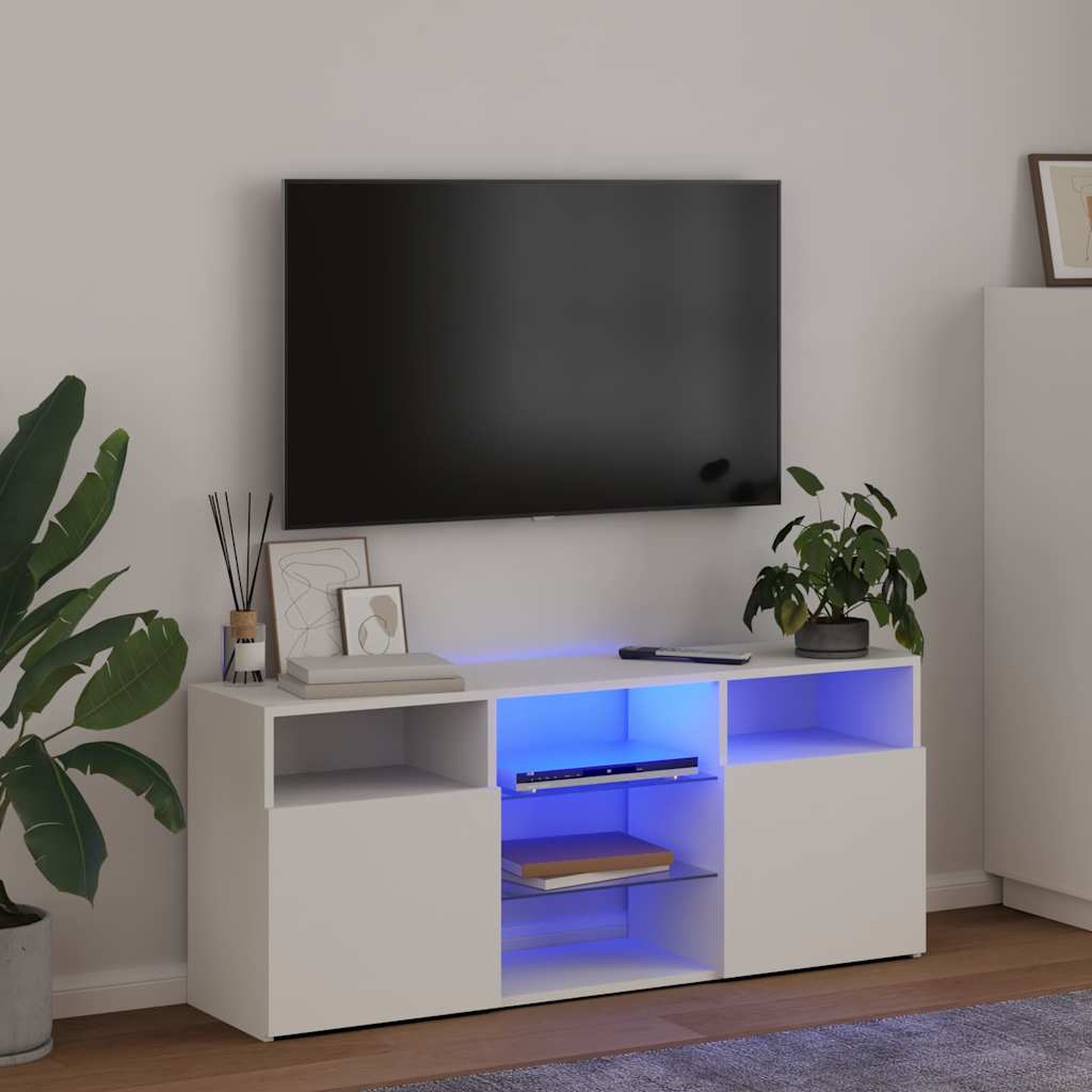 Telerialus LED-tuledega, valge, 120x30x50 cm