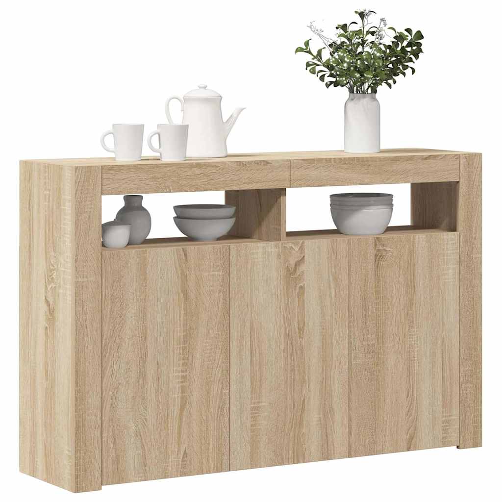 Puhvetkapp LED tuledega, Sonoma tamm, 115,5 x 30 x 75 cm