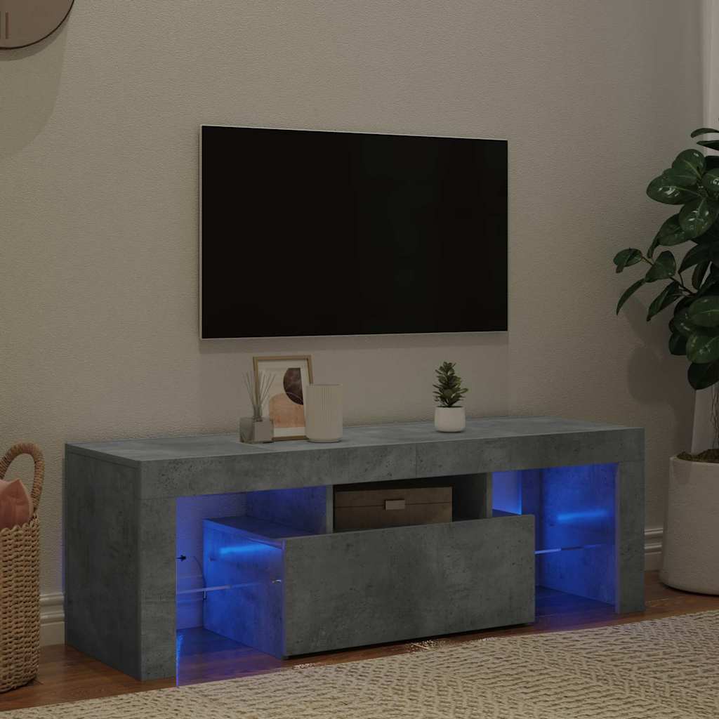Telerialus LED-tuledega, betoonhall, 120 x 35 x 40 cm