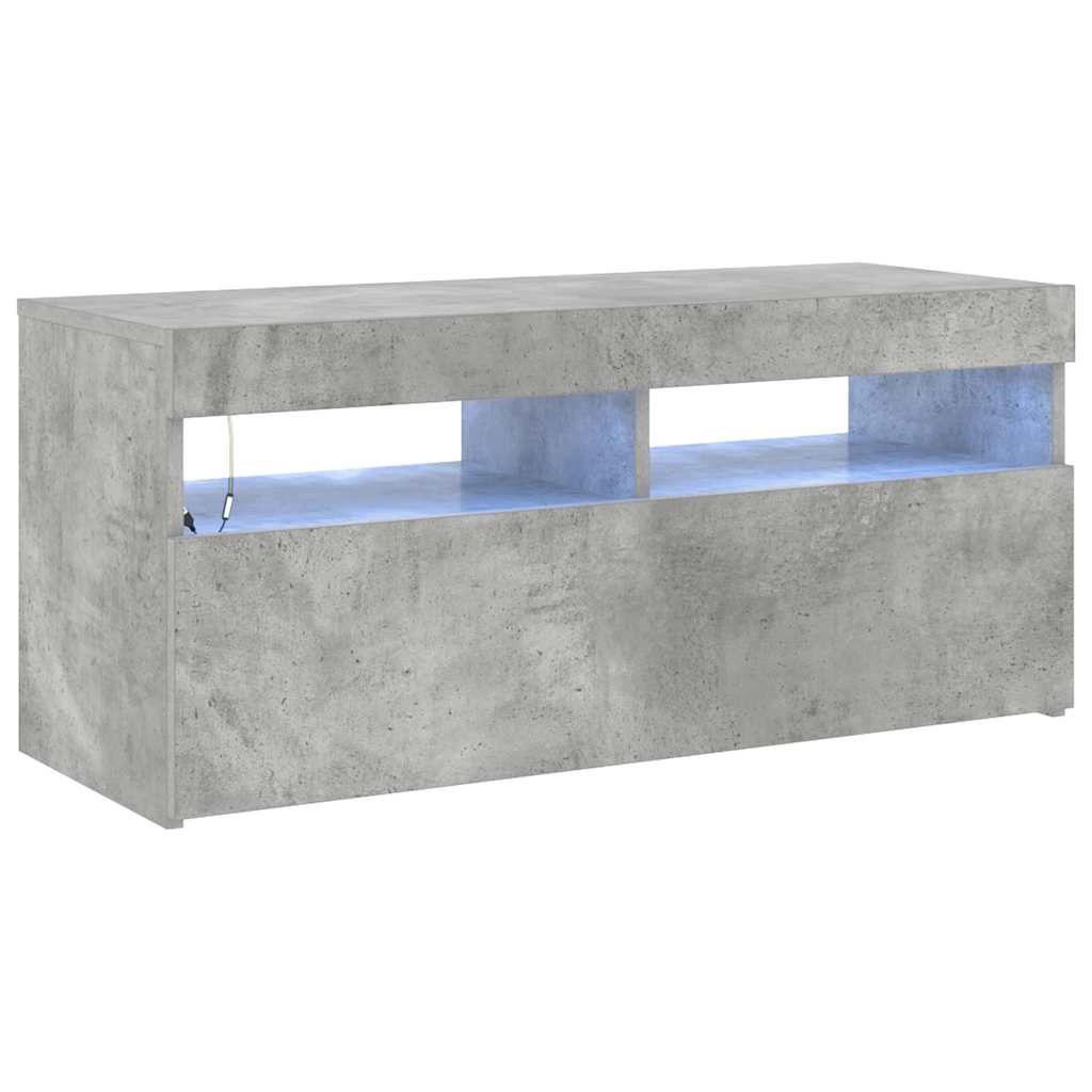 Telerialus LED-tuledega, betoonhall, 90 x 35 x 40 cm