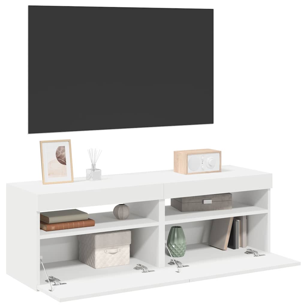 Telerialused LED-tuledega, 2 tk, valge, 60 x 35 x 40 cm