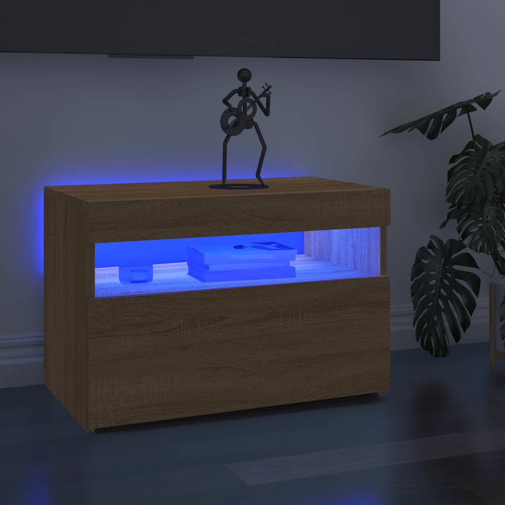 Telerialus LED-tuledega, sonoma tamm, 60 x 35 x 40 cm