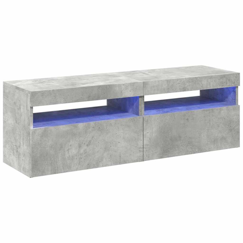 Telerialused LED-tuledega, 2 tk, betoonhall, 60 x 35 x 40 cm