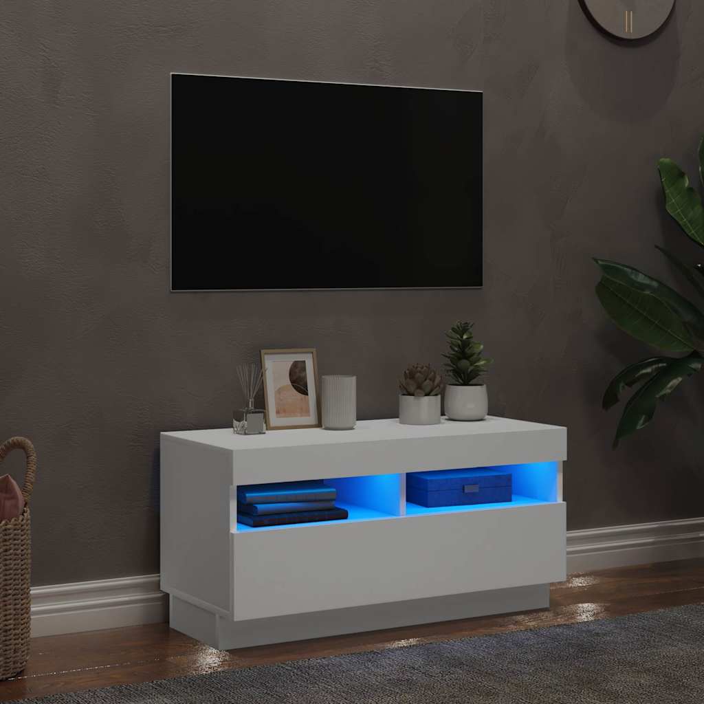 Telerialus LED-tuledega, valge, 80 x 35 x 40 cm
