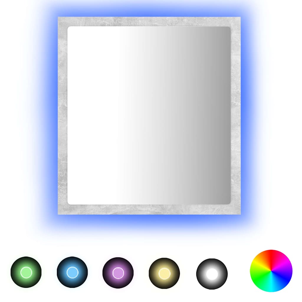 LED vannitoa peeglikapp, betoonhall, 40 x 8,5 x 37 cm, akrüül