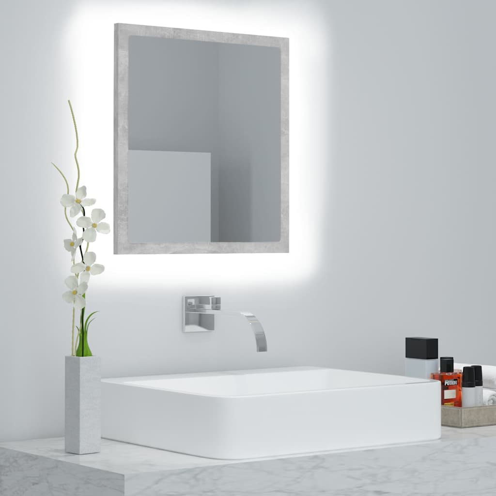LED vannitoa peeglikapp, betoonhall, 40 x 8,5 x 37 cm, akrüül