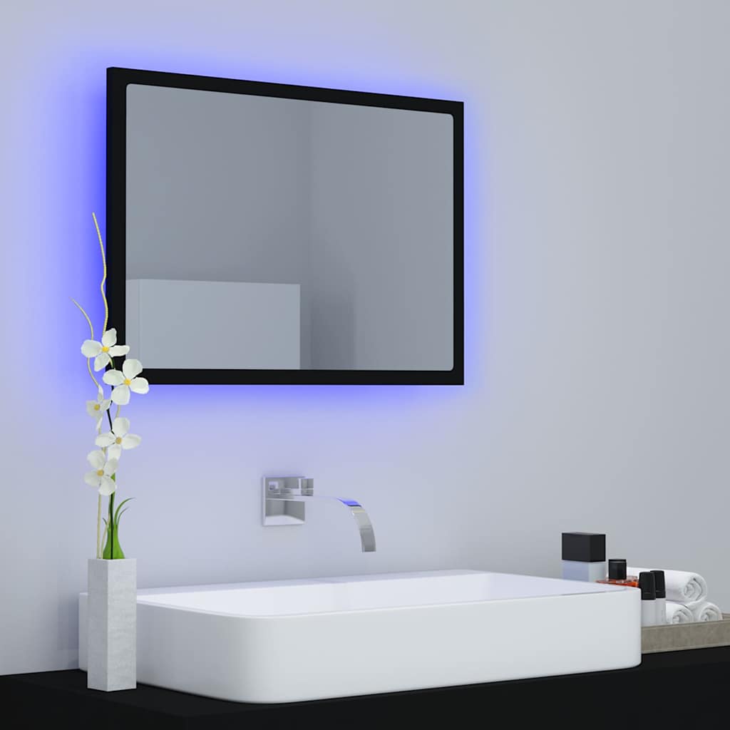 LED vannitoa peeglikapp must 60x8,5x37 cm akrüül