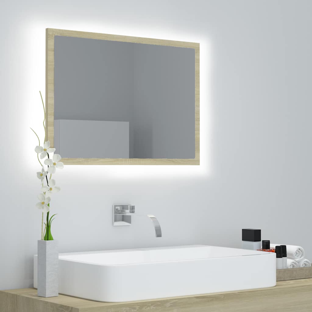 LED vannitoa peeglikapp, Sonoma tamm, 60x8,5x37 cm, akrüül