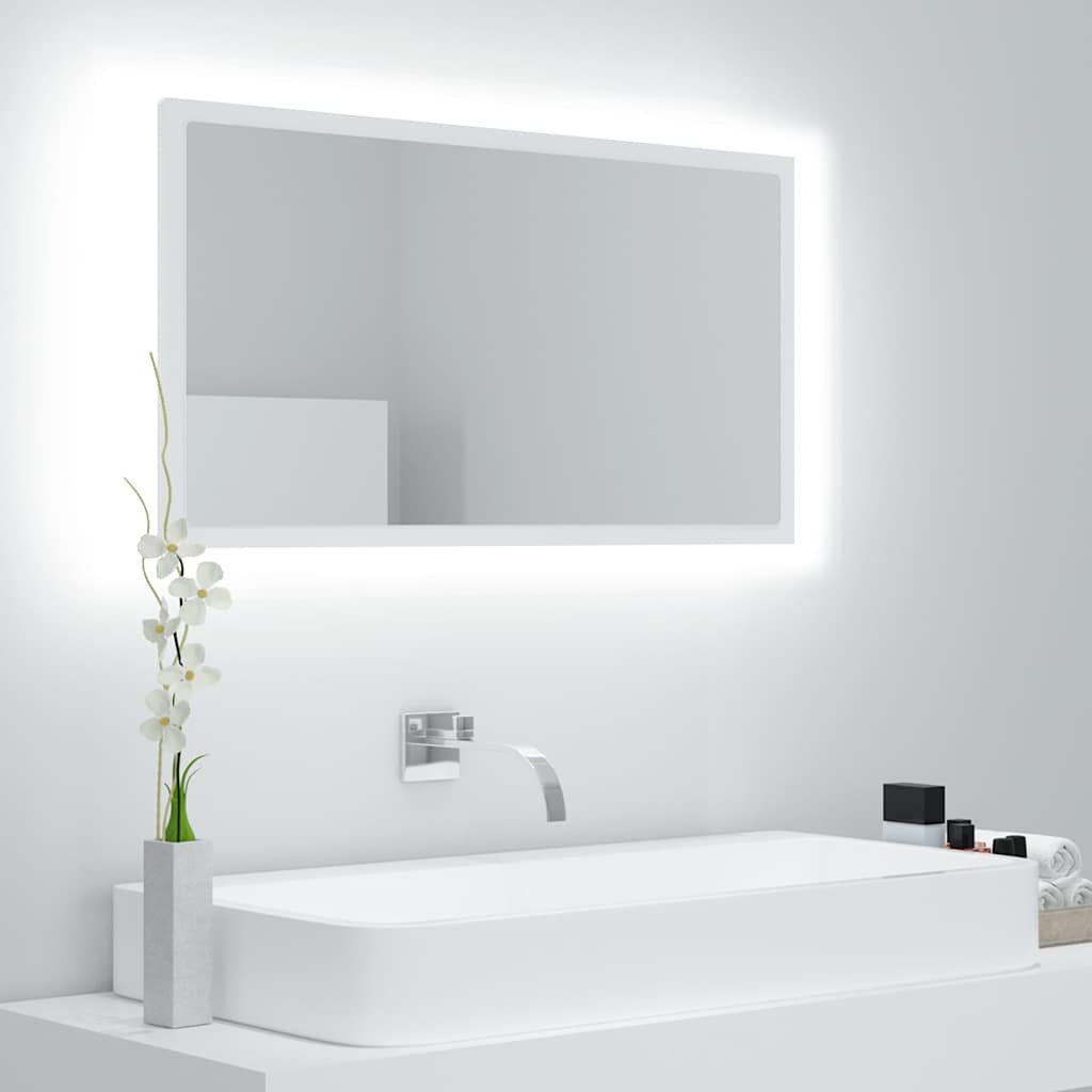 LED vannitoa peeglikapp, valge, 80x8,5x37 cm, puitlaastplaat