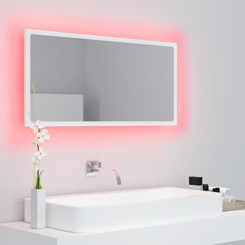 LED vannitoa peeglikapp, valge, 90x8,5x37 cm, puitlaastplaat