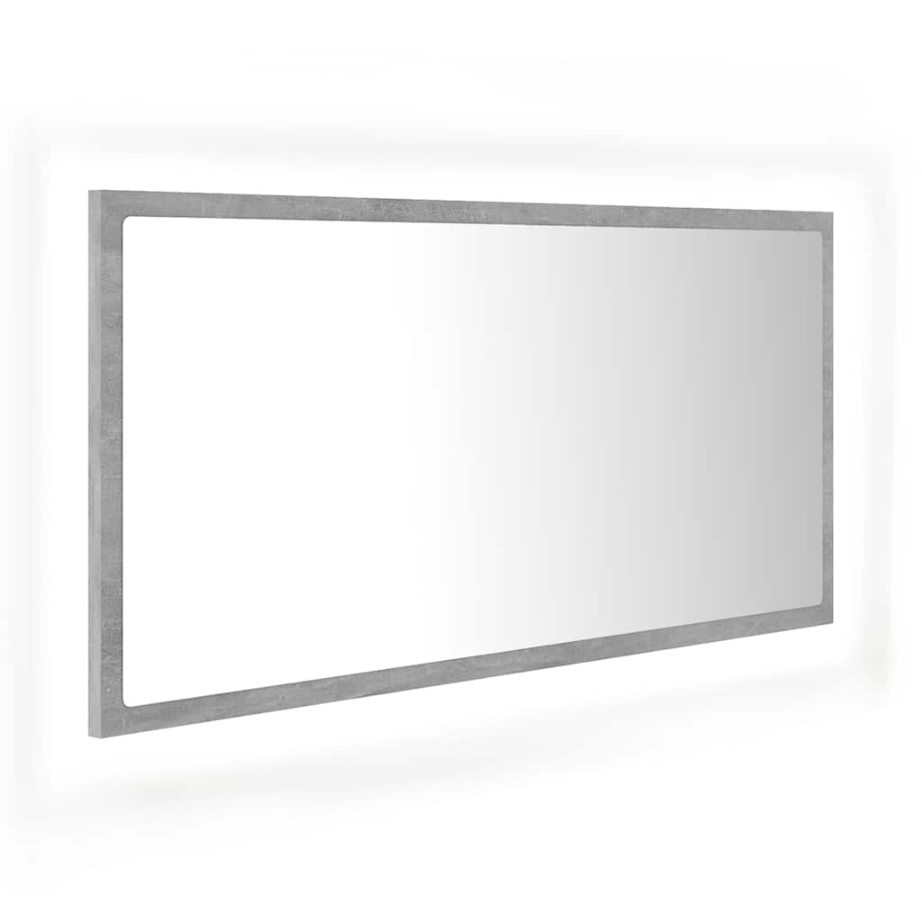 LED vannitoa peeglikapp, betoonhall, 90x8,5x37 cm, akrüül