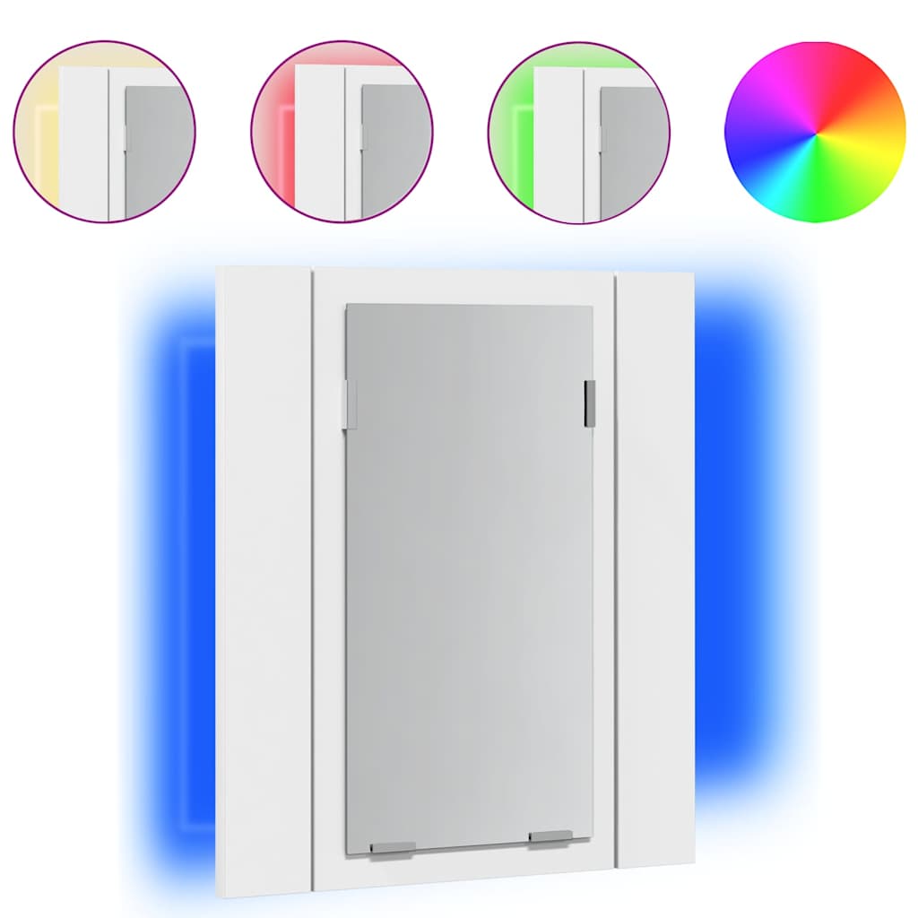 LED-peeglikapp valge 40x12x45 cm, akrüül