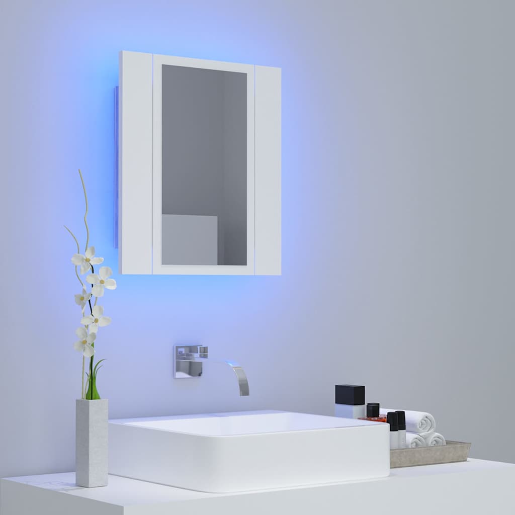 LED-peeglikapp valge 40x12x45 cm, akrüül