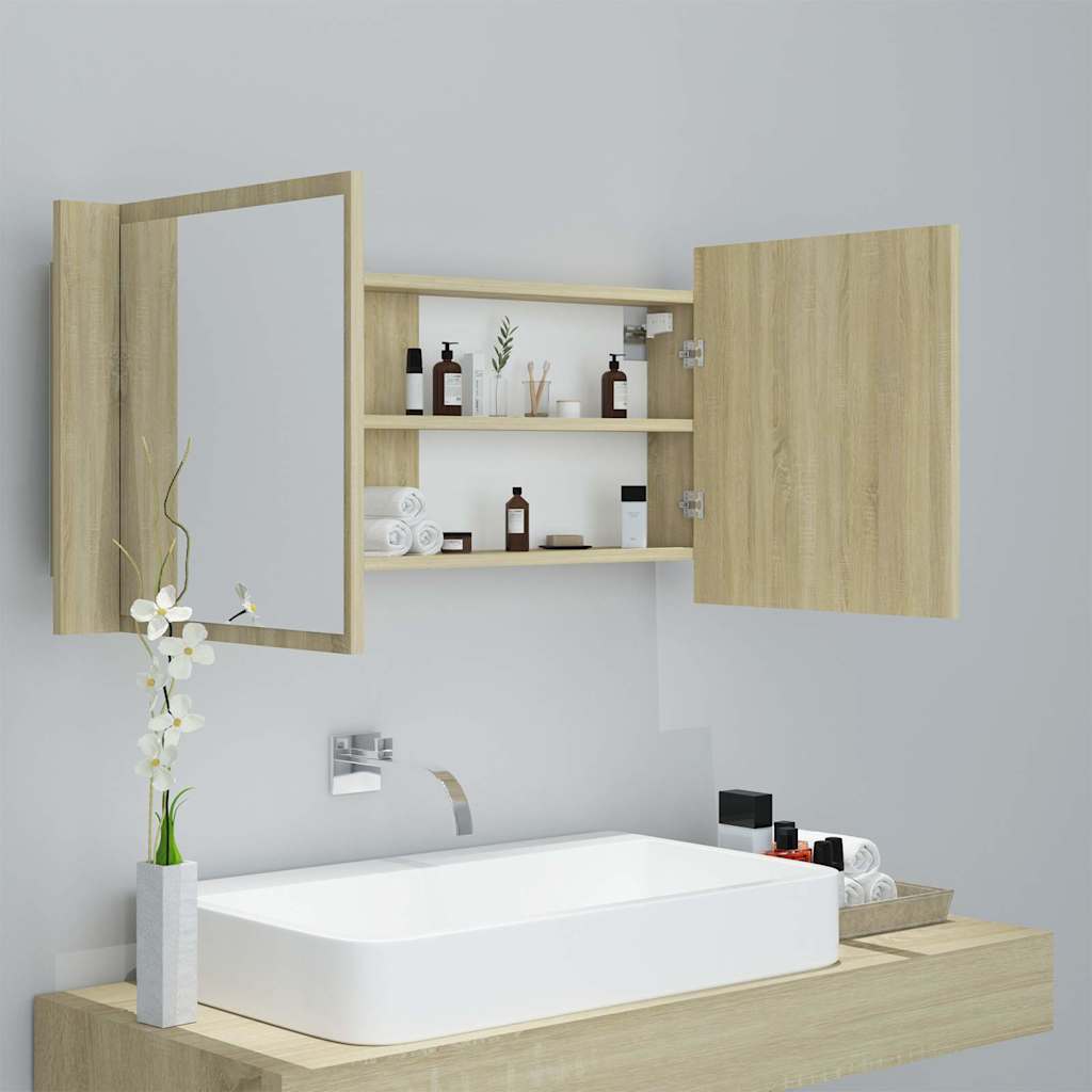 LED-peeglikapp Sonoma tamm 100 x 12 x 45 cm, akrüül