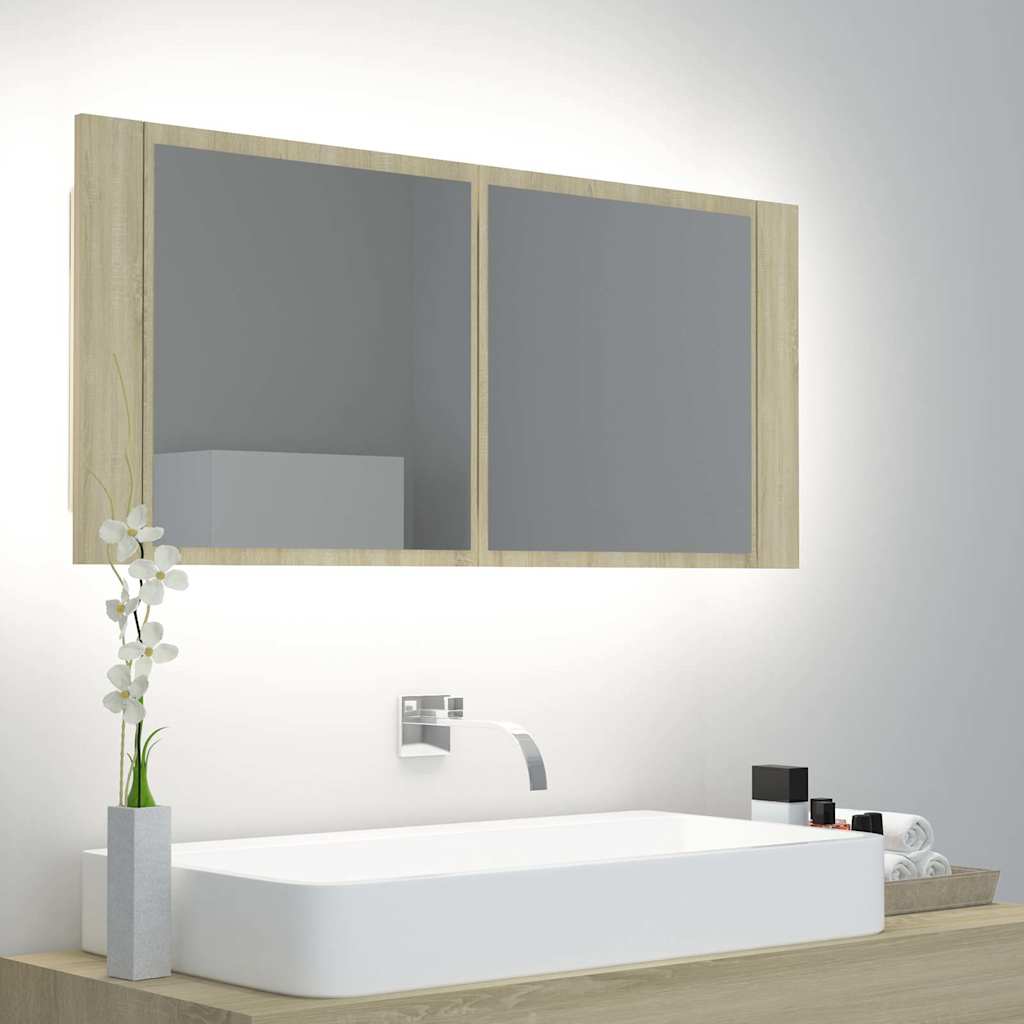LED-peeglikapp Sonoma tamm 100 x 12 x 45 cm, akrüül