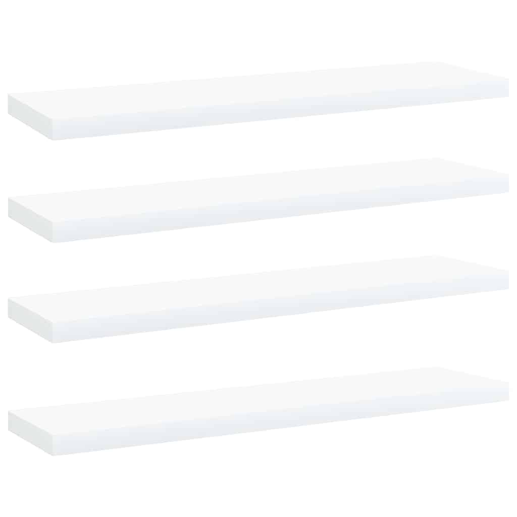 Riiuliplaadid 4 tk, valge, 40x10x1,5 cm, tehispuit