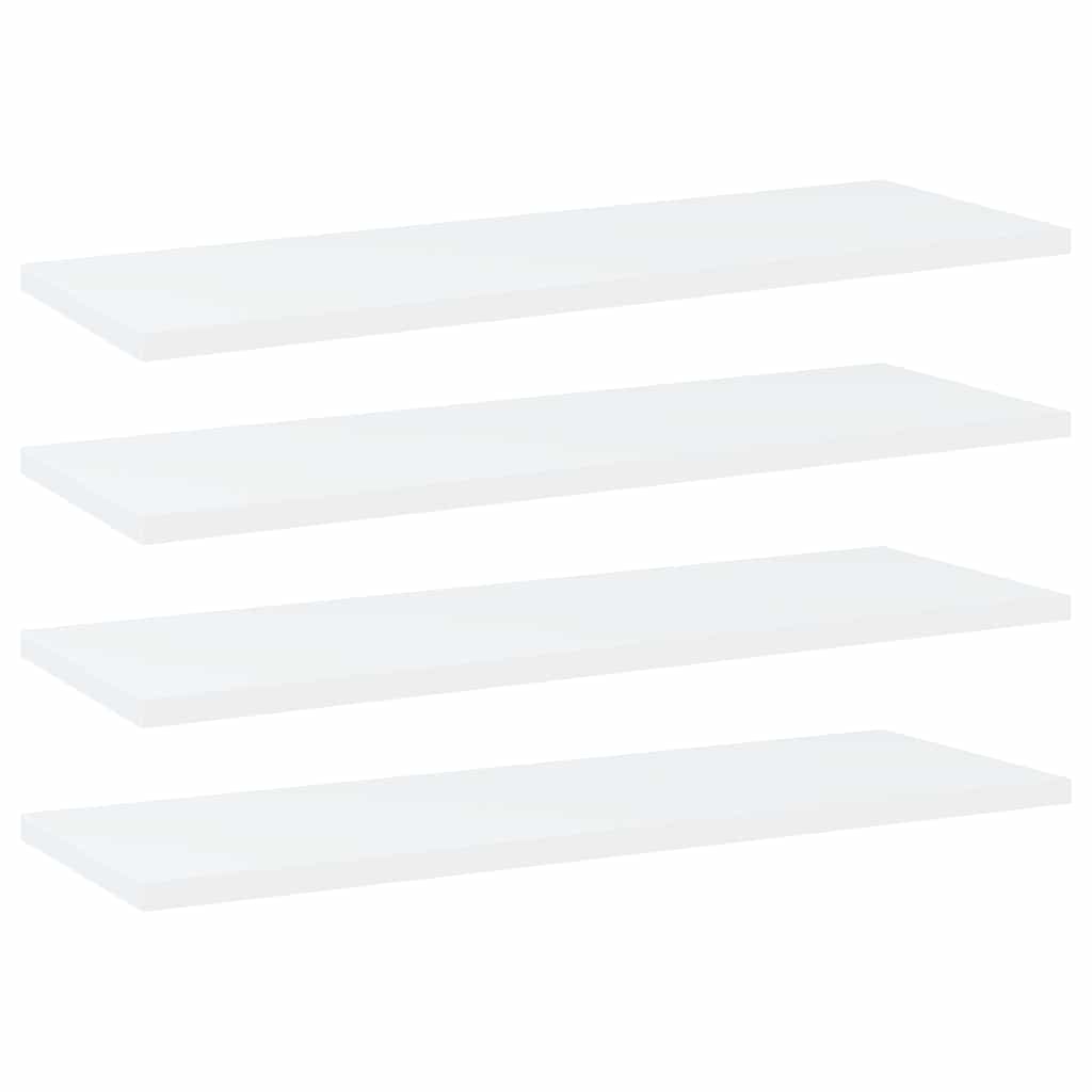 Riiuliplaadid 4 tk, valge, 60x20x1,5 cm, tehispuit