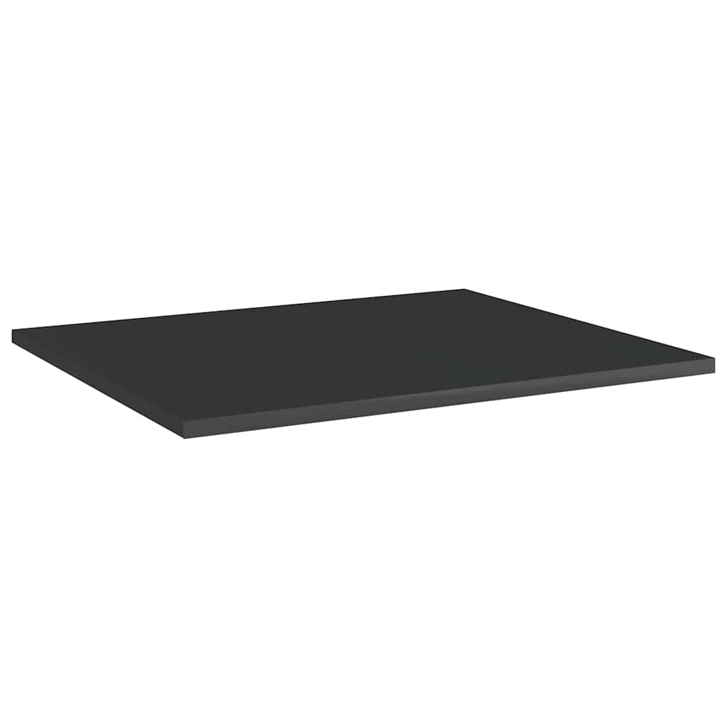 Riiuliplaadid 8 tk, kõrgläikega must, 60x50x1,5 cm, tehispuit