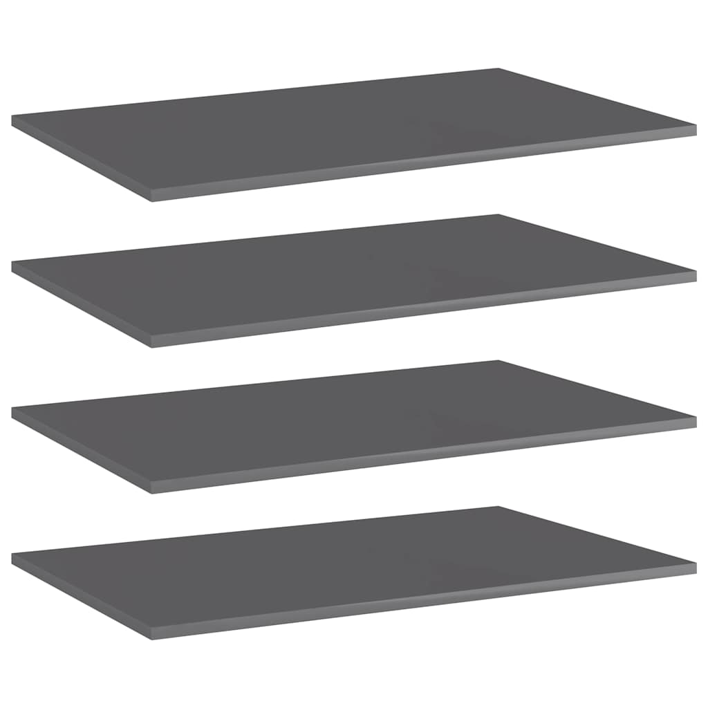 Riiuliplaadid 4 tk, hall, 80x50x1,5 cm, puitlaastplaat