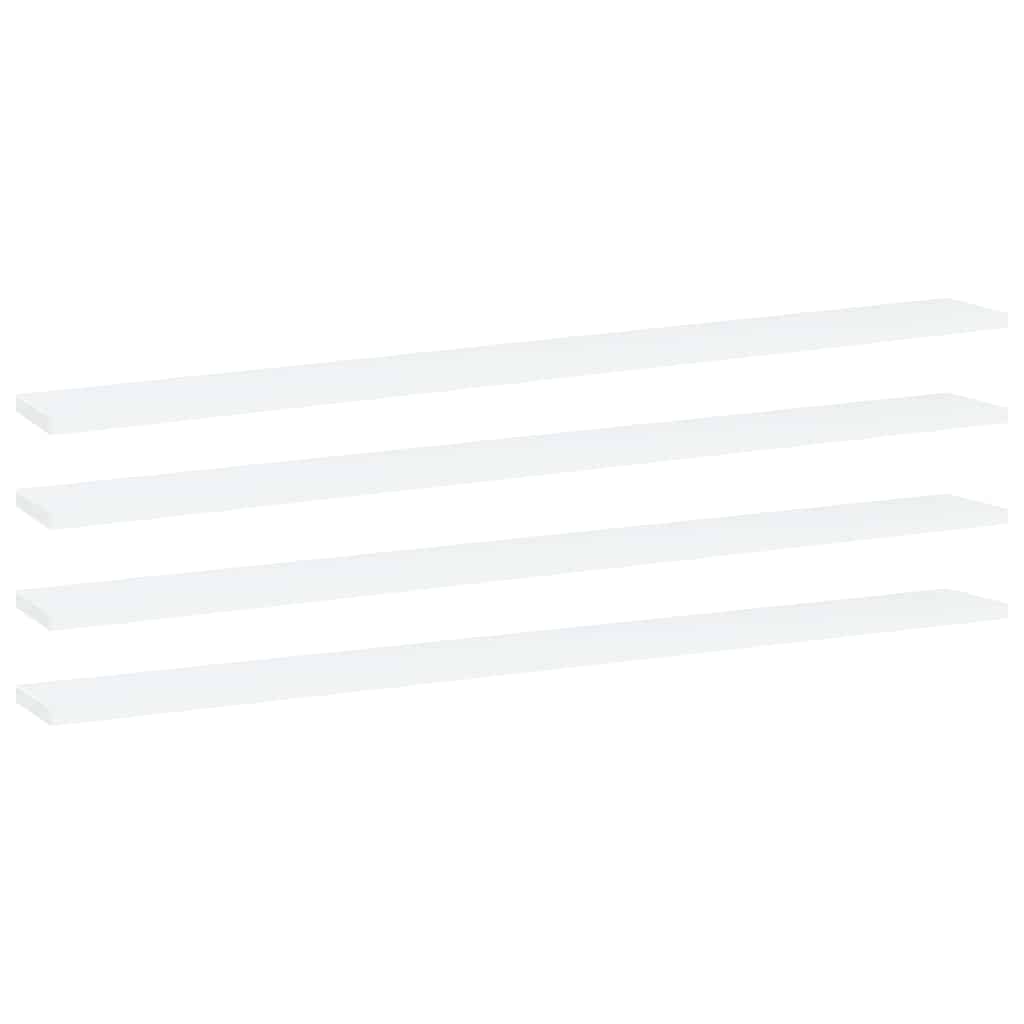 Riiuliplaadid 4 tk, valge, 100x10x1,5 cm, puitlaastplaat