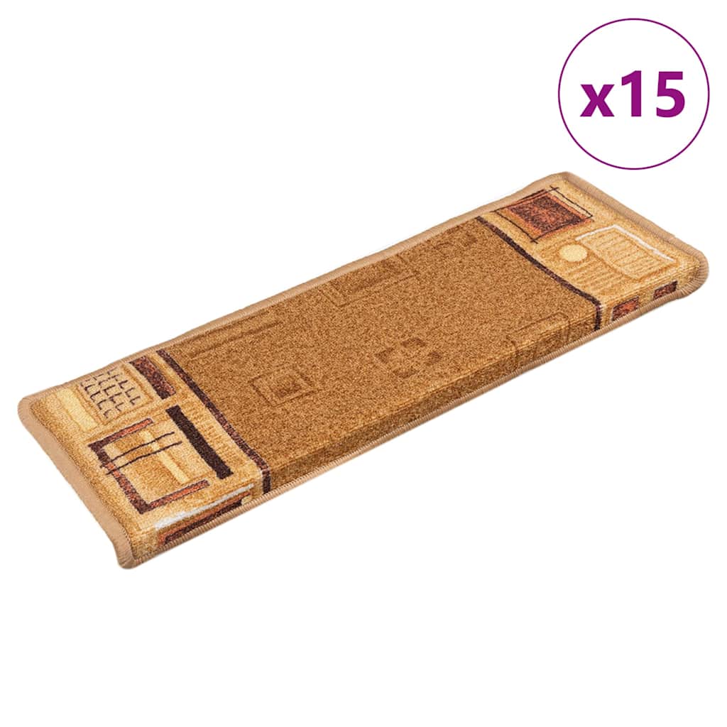Isekleepuv trepivaip 15 tk, 65x21x4 cm, beež