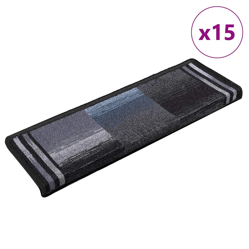 Isekleepuv trepivaip, 15 tk, 65x21x4 cm, must ja hall