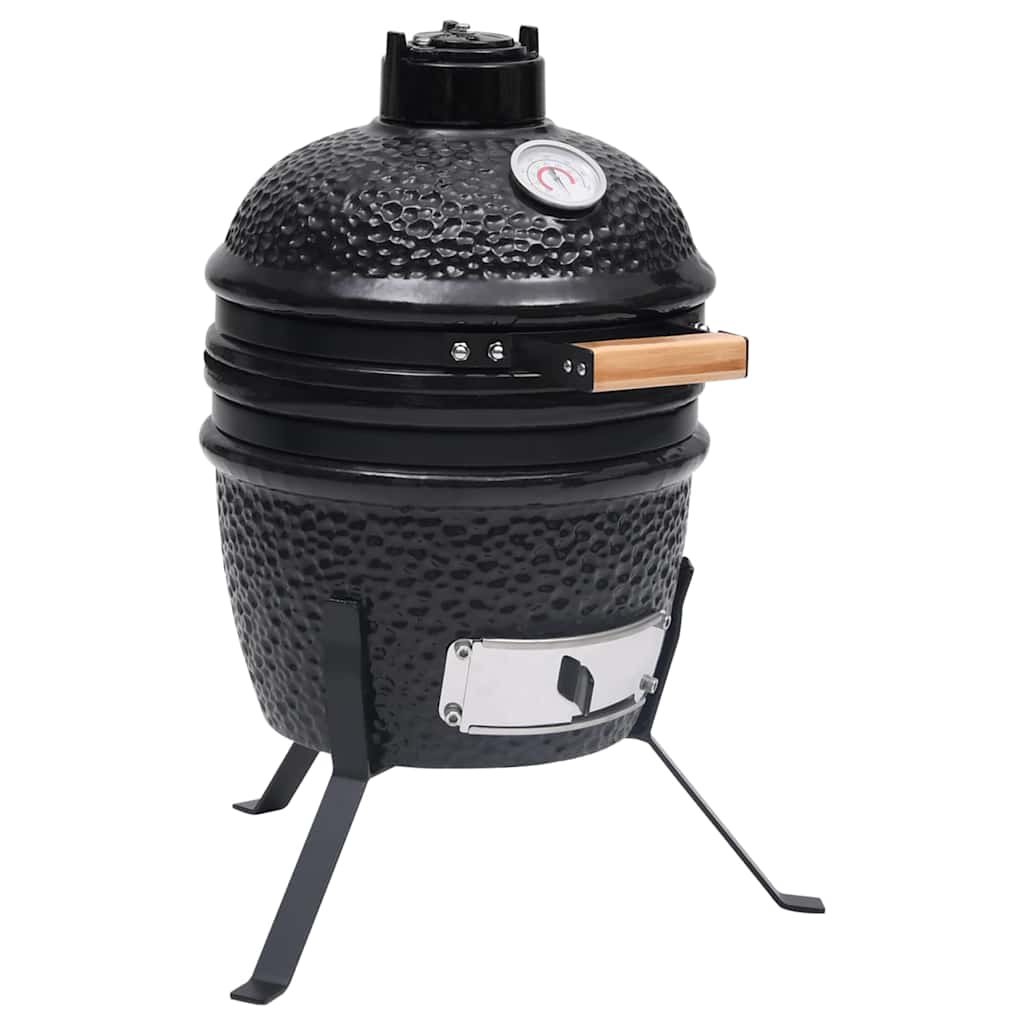 Kaks ühes Kamado grill-suitsuahi, keraamiline, 56 cm, must