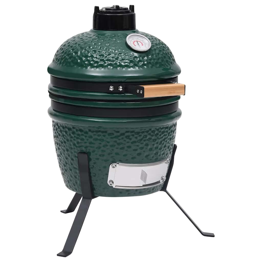 Kaks ühes Kamado grill-suitsuahi, keraamiline, 56 cm, roheline