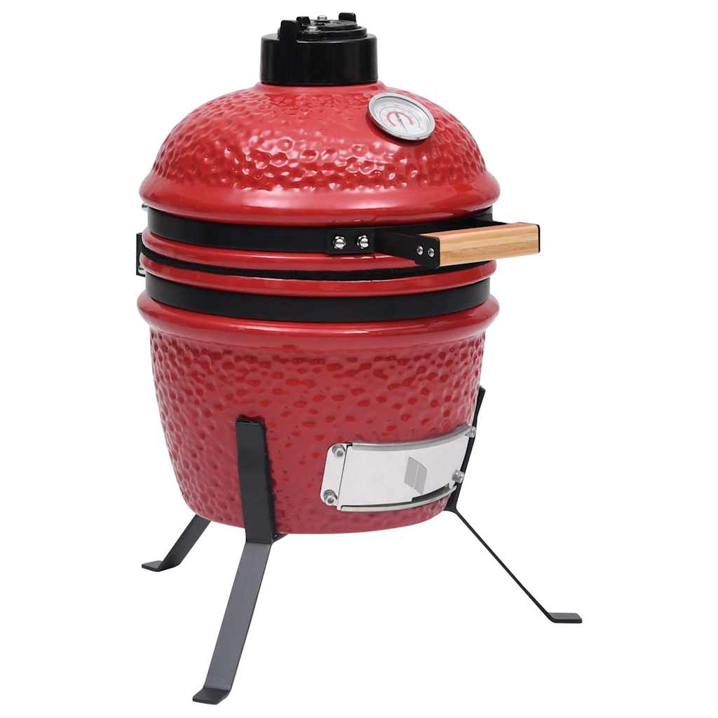 Kaks ühes Kamado grill-suitsuahi, keraamiline, 56 cm, punane