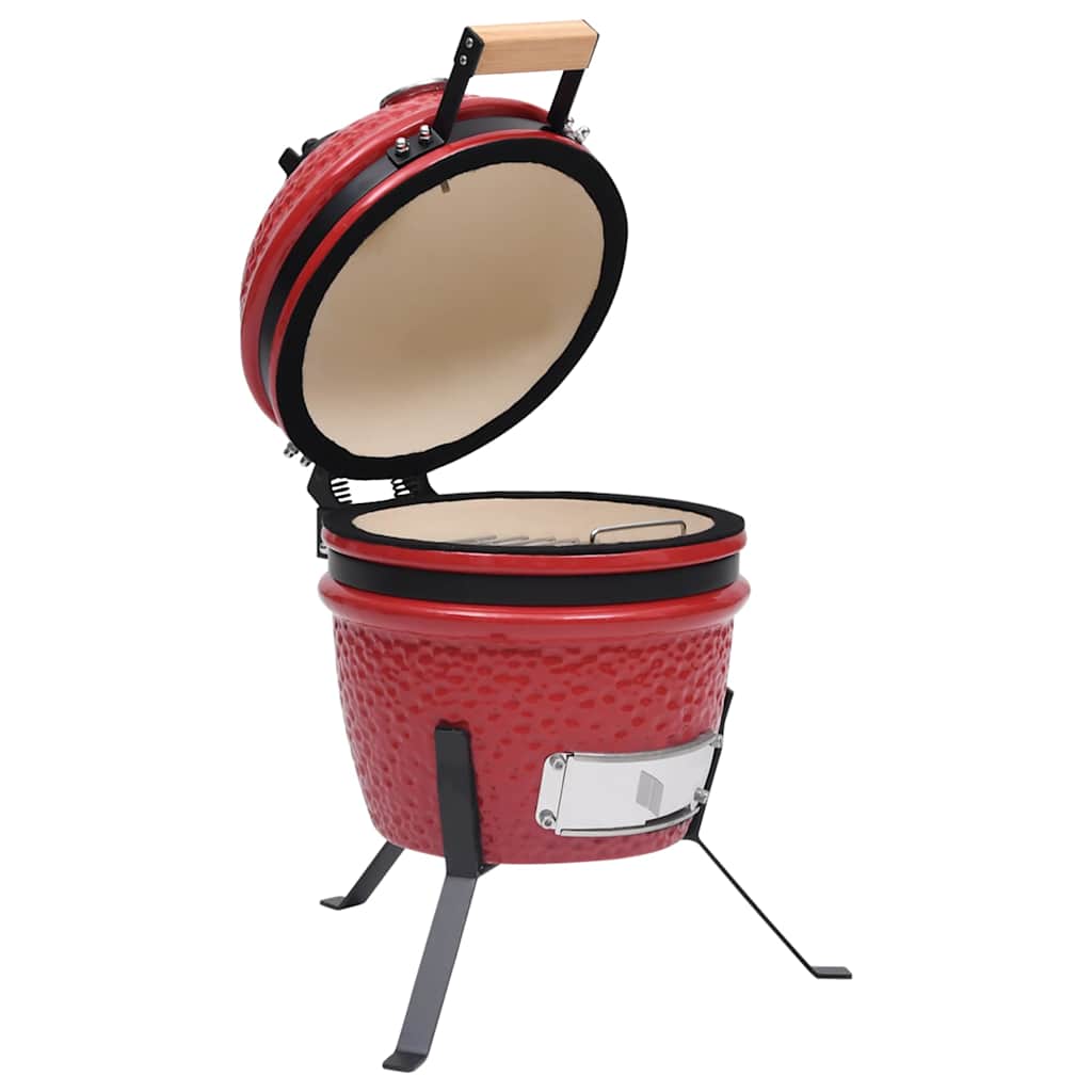 Kaks ühes Kamado grill-suitsuahi, keraamiline, 56 cm, punane