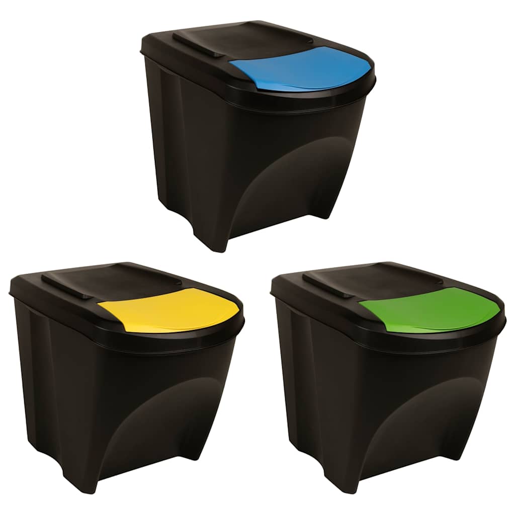 Virnastatavad prügikastid, 3 tk, antratsiithall, 75 l