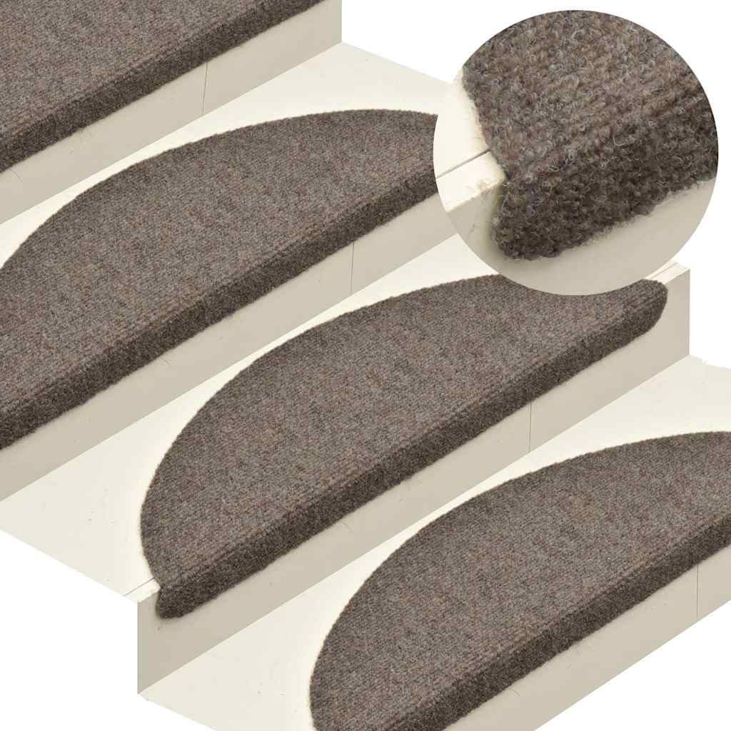 Isekleepuvad trepimatid 10 tk 65 x 21 x 4 cm beežid poolringikujulised suured