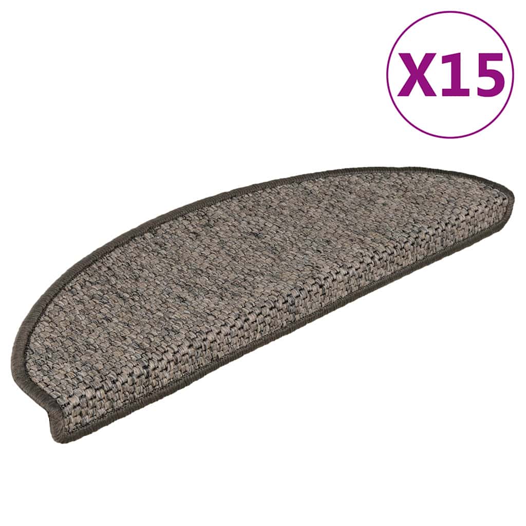 Isekleepuv trepivaip, sisal, 15 tk, 65x21x4 cm, hall-beež