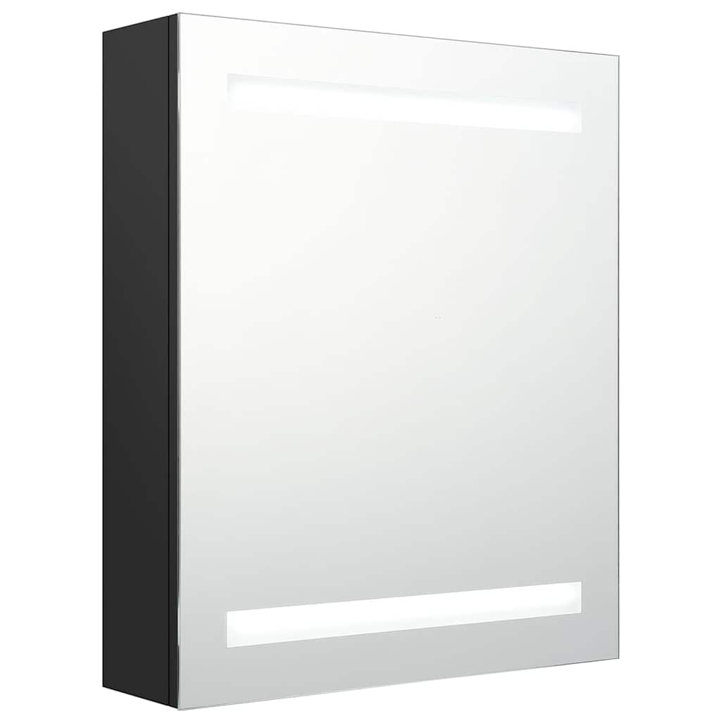 LED vannitoa peegelkapp, must, 50 x 14 x 60 cm