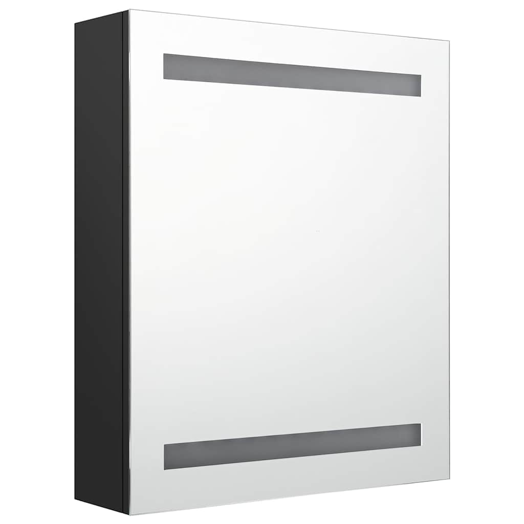 LED vannitoa peegelkapp, must, 50 x 14 x 60 cm