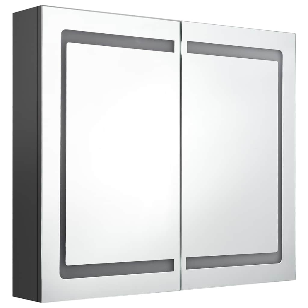 LED vannitoa peegelkapp, hall, 80 x 12 x 68 cm