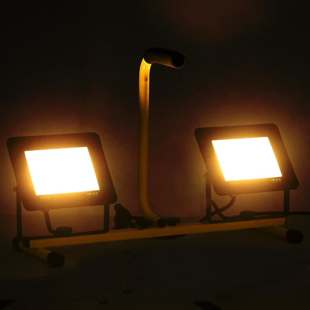 Käepidemega LED-prožektor 2x50 W, soe valge