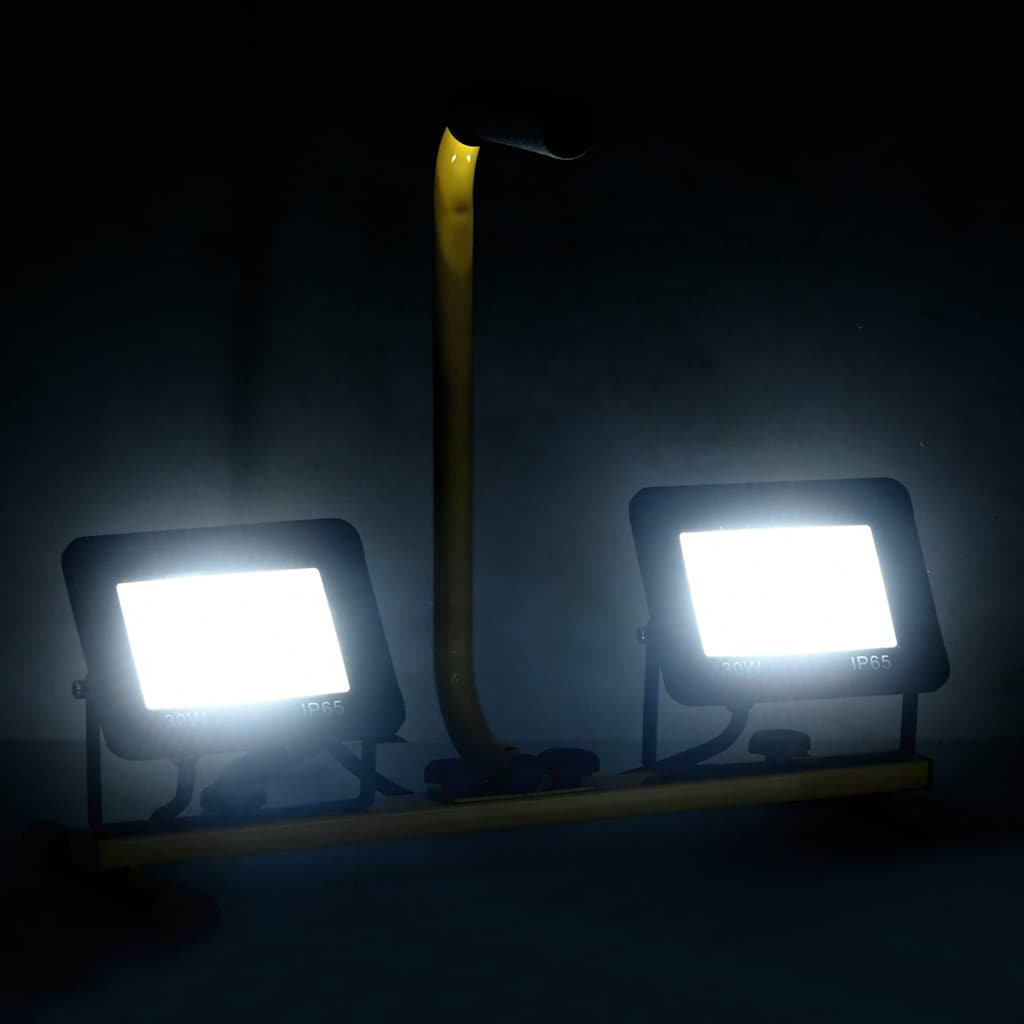 Käepidemega LED prožektor, 2 x 30 W, külm valge