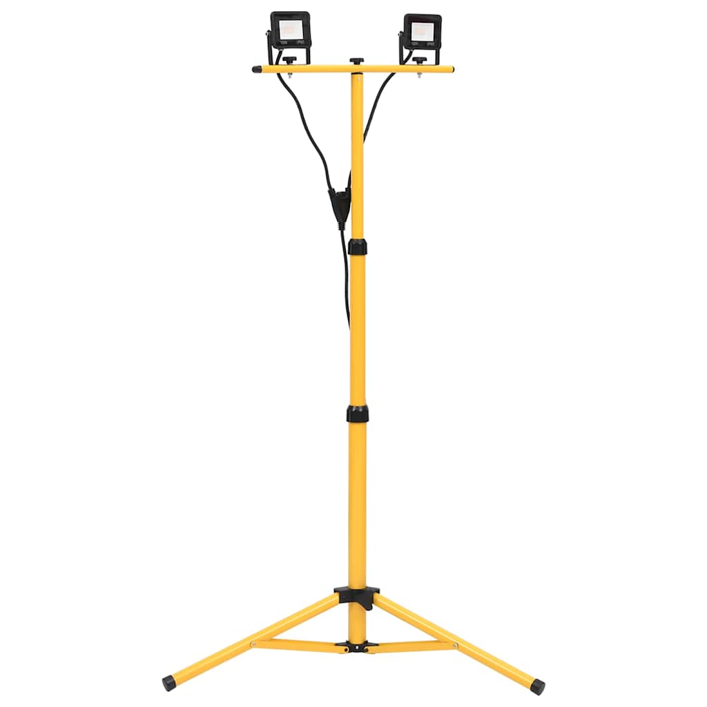 Statiiviga LED prožektor, 2 x 10 W, soe valge