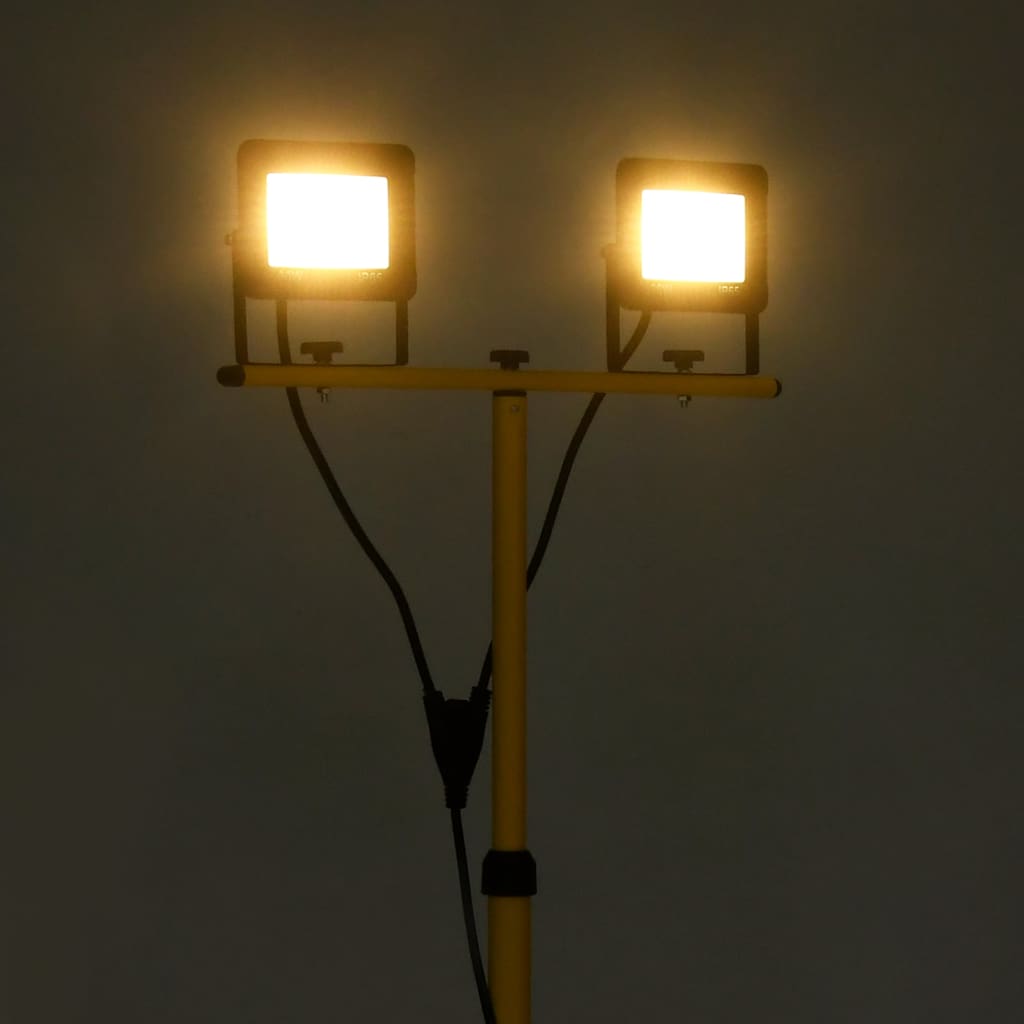 Statiiviga LED prožektor, 2 x 30 W, soe valge