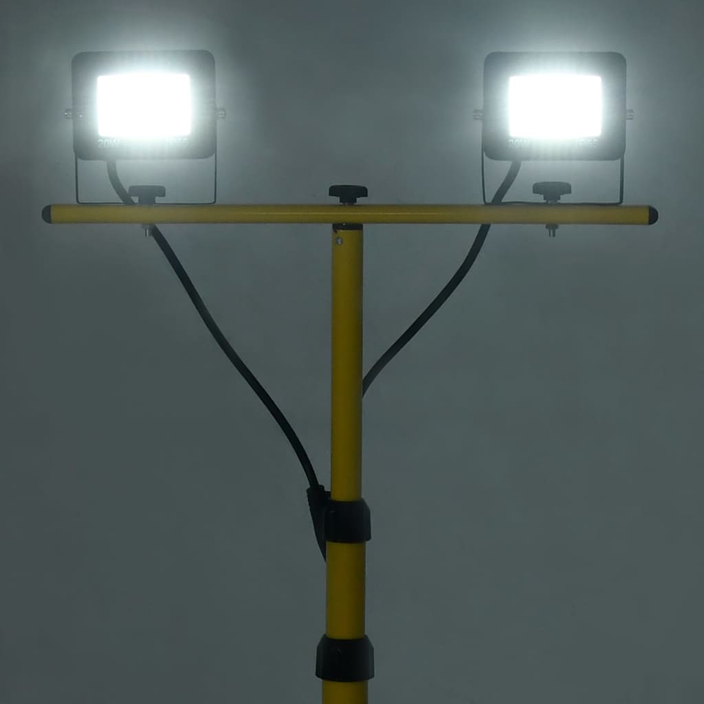 Statiiviga LED prožektor, 2 x 20 W, külm valge