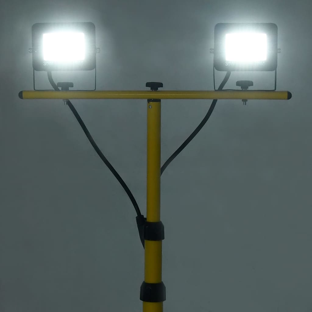 Statiiviga LED prožektor, 2 x 30 W, külm valge