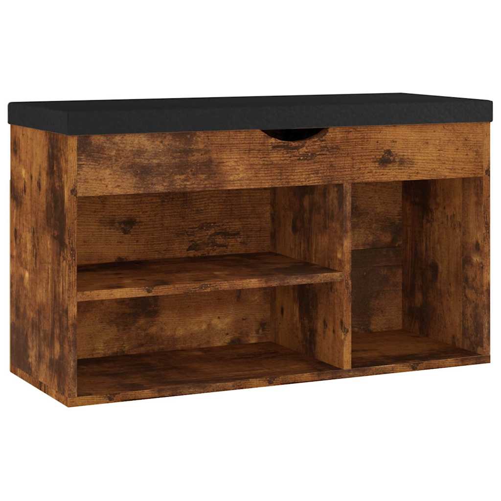 Jalatsipink padjaga, suitsutatud tamm 80x30x47 cm tehispuit