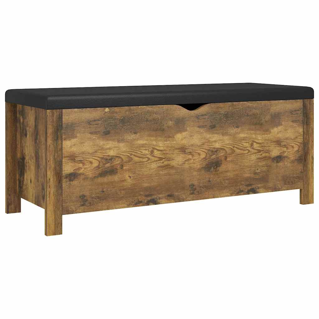 Hoiukast padjaga, suitsutatud tamm, 105 x 40 x 45 cm, tehispuit