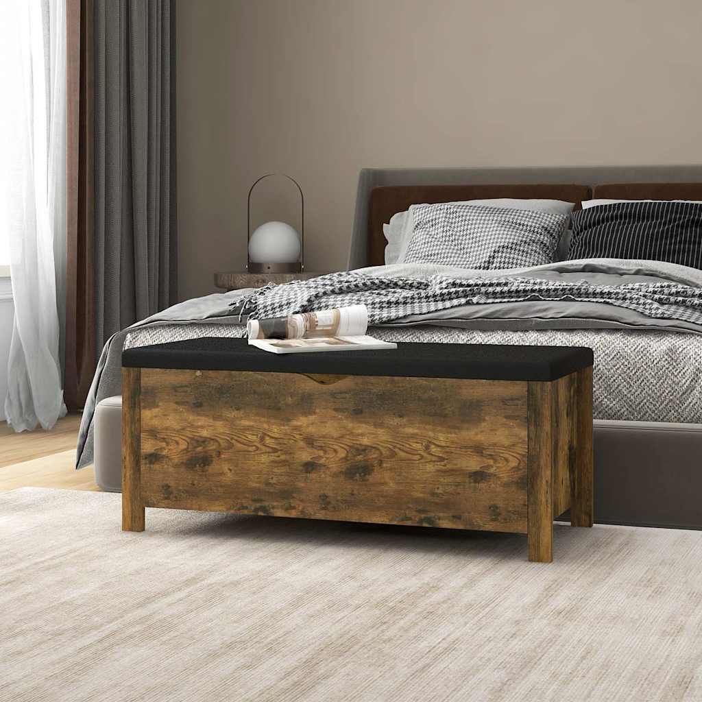 Hoiukast padjaga, suitsutatud tamm, 105 x 40 x 45 cm, tehispuit